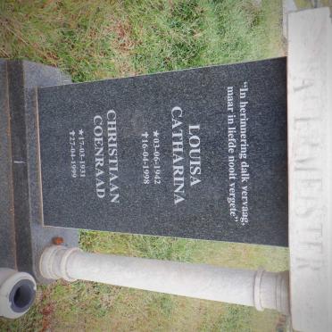 BAUERMEISTER Christiaan Coenraad 1931-1999 &amp; Louisa Catharina 1942-1998