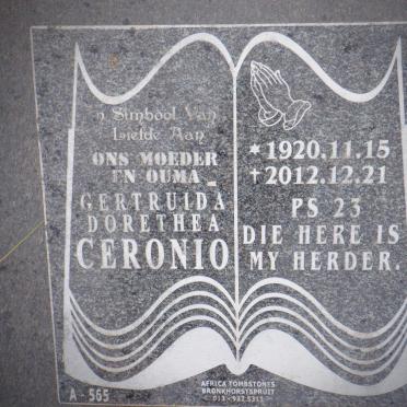 CERONIO Gertruida Dorethea 1920-2012