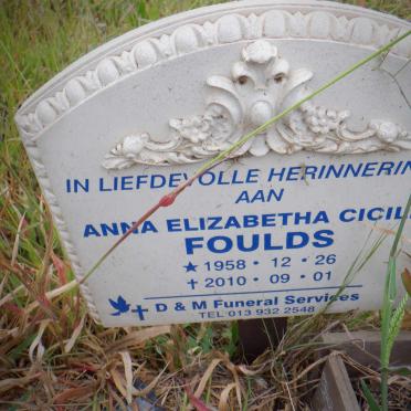 FOULDS Anna Elizabetha Cicilia 1958-2010