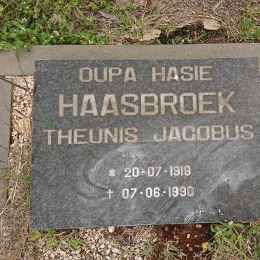 HAASBROEK Theunis Jacobus 1918-1990