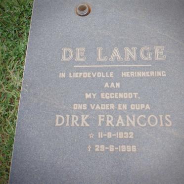 LANGE Dirk Francois, de 1932-1996