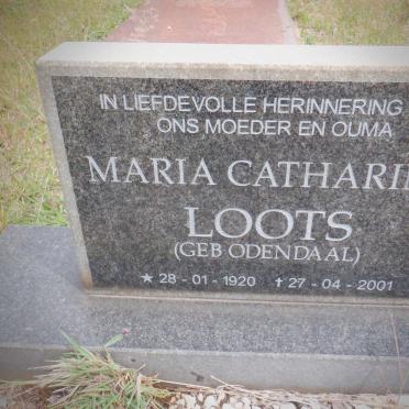 LOOTS Maria Catharina nee ODENDAAL 1920-2001