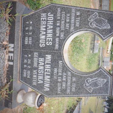 NEL Johannes Hermanus 1932-1998 &amp; Wilhelmina Hansina VENTER 1934-2016