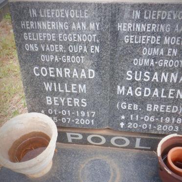 POOL Coenraad Willem Beyers 1917-2001 &amp; Susanna Magdalena BREED 1918-2003