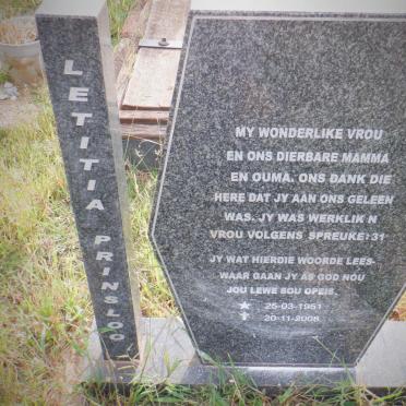 PRINSLOO Letitia 1951-2005