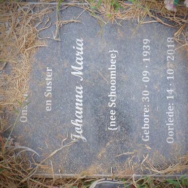 ROOYEN Johanna Maria, van nee SCHOOMBEE 1939-2018