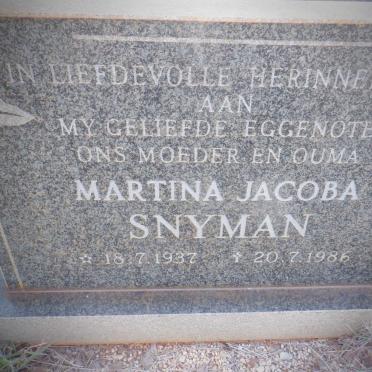 SNYMAN Martina Jacoba 1937-1986