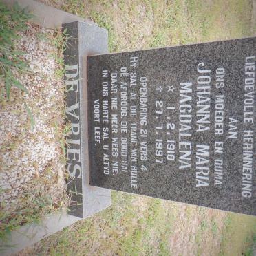 VRIES Johanna Maria Magdalena, de 1918-1997