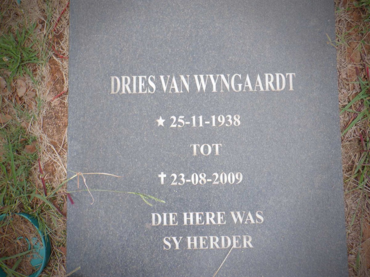 WYNGAARDT Dries, van 1938-2009