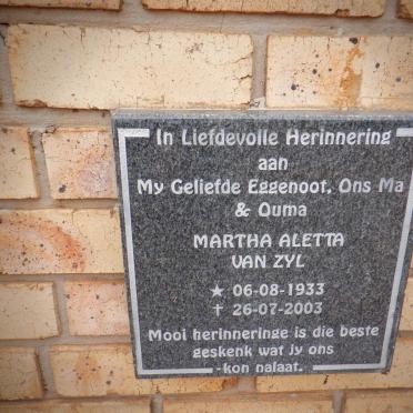 ZYL Martha Aletta, van 1933-2003