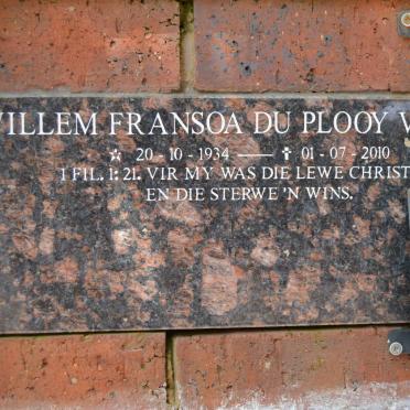 VENTER Willem Fransoa du Plooy 1934-2010