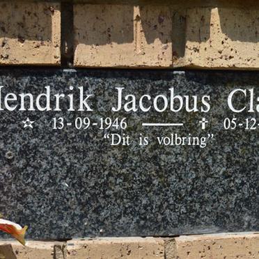 CLAASEN Hendrik Jacobus 1946-2010