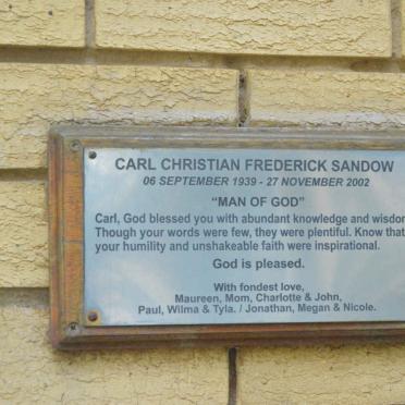 SANDOW Carl Christian Frederick 1939-2002