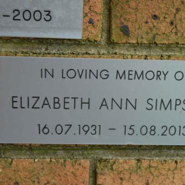 SIMPSON Elizabeth Ann 1931-2013