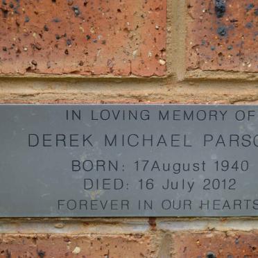PARSONS Derek Michael 1940-2012