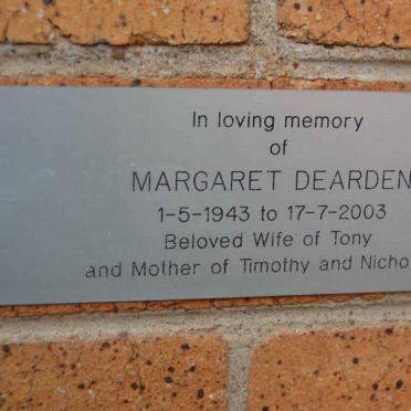 DEARDEN Margaret 1943-2003