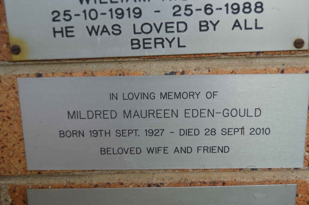 GOULD Mildred Maureen, EDEN 1927-2010