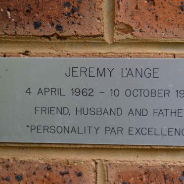 L'ANGE Jeremy 1962-1994