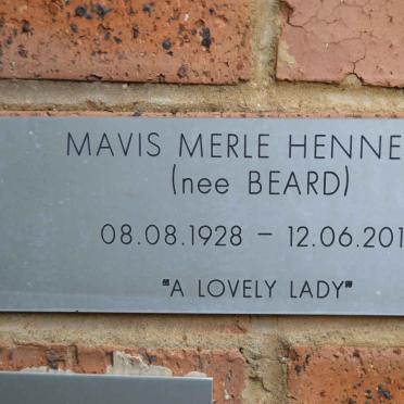 HENNESSY Mavis Merle nee BEARD 1928-2010