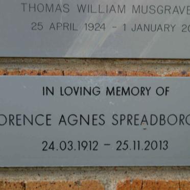 SPREADBOROUGH Florence Agnes 1912-2013