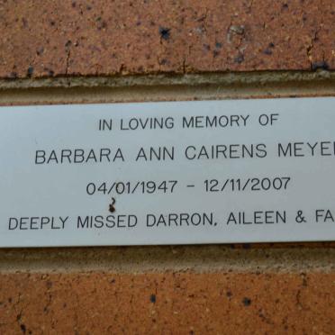 MEYER Barbara Ann Cairens 1947-2007