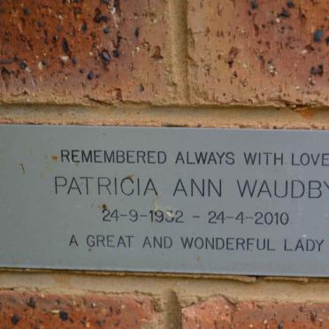 WAUDBY Patricia Ann 1932-2010