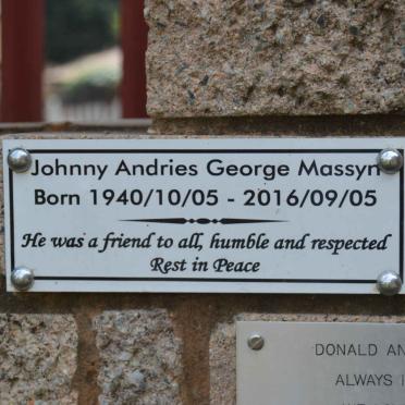 MASSYN Johnny Andries George 1940-2016