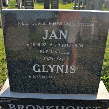 BRONKHORST Jan 1956-2012 &amp; Glynis 1958-