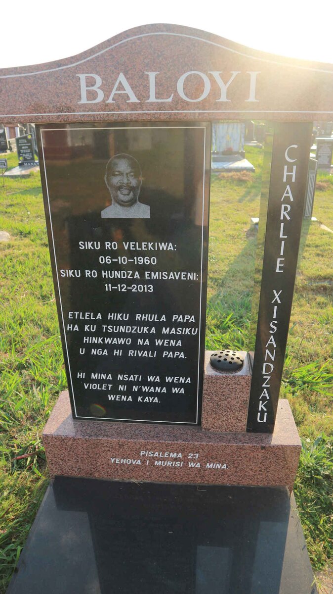 BALOYI Charlie Xisandzaku 1960-2013