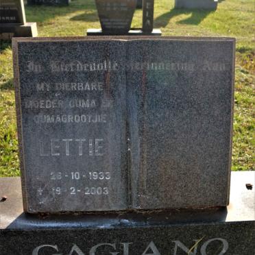 GAGIANO Lettie 1933-2003