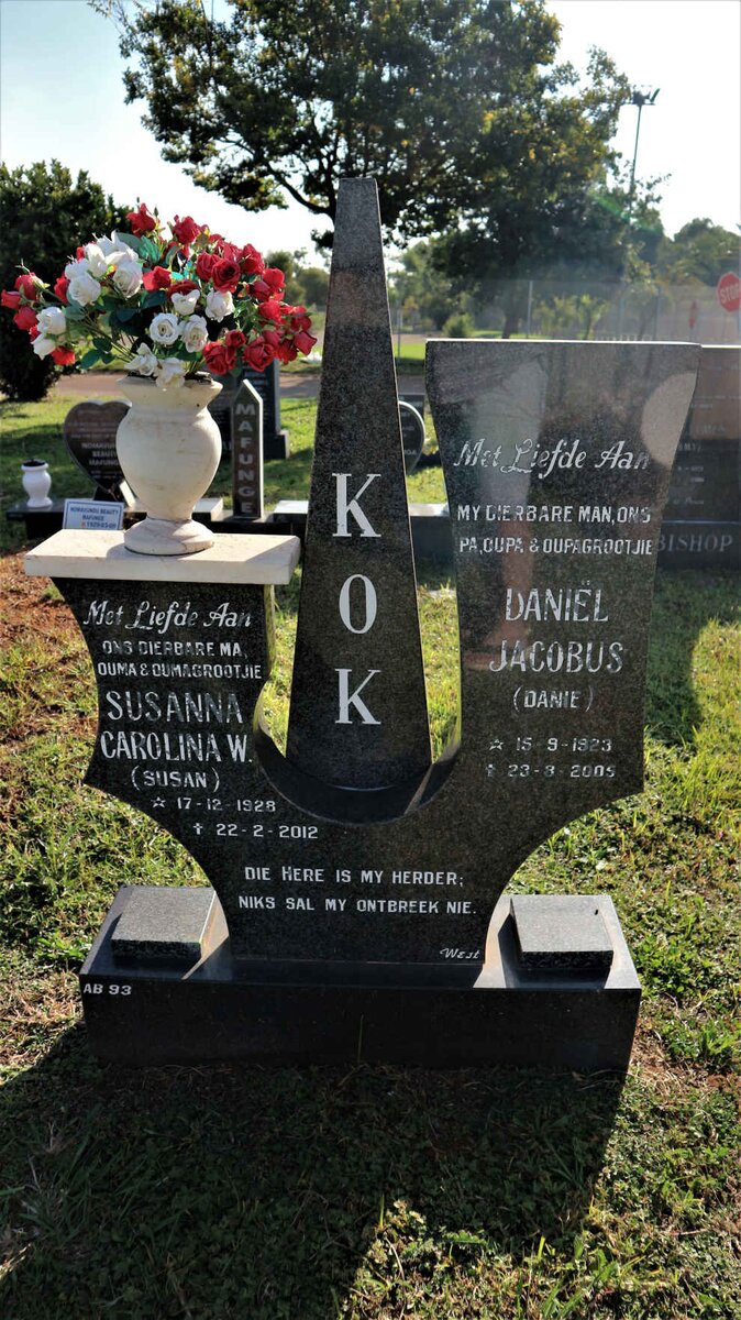 KOK Daniel Jacobus 1923-2005 &amp; Susanna Carolina W. 1928-2012