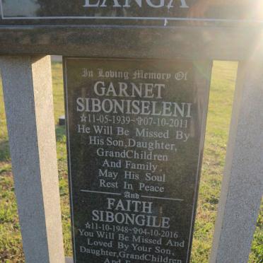 LANGA Garnet Siboniseleni 1939-2011 :: LANGA Faith Sibongile 1948-2016