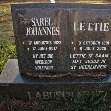 LABUSCHAGNE Sarel Johannes 1922-2017 &amp; Lettie 1931-2020