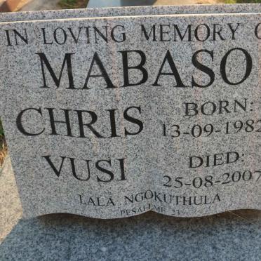 MABASO Chris Vusi 1982-2007