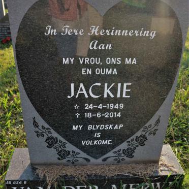MERWE Jackie, van der 1949-2014