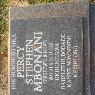 MBONANI Percy Stephen 1973-2003