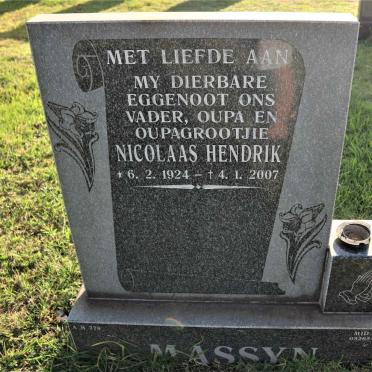 MASSYN Nicolaas Hendrik 1924-2007