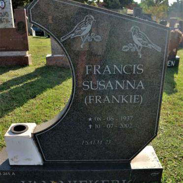 NIEKERK Francis Susanna, van 1937-2002