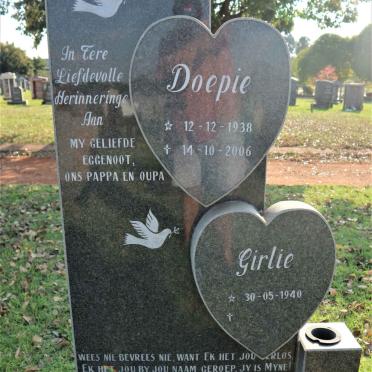 PLESSIS Doepie, du 1938-2006 &amp; Girlie 1940-