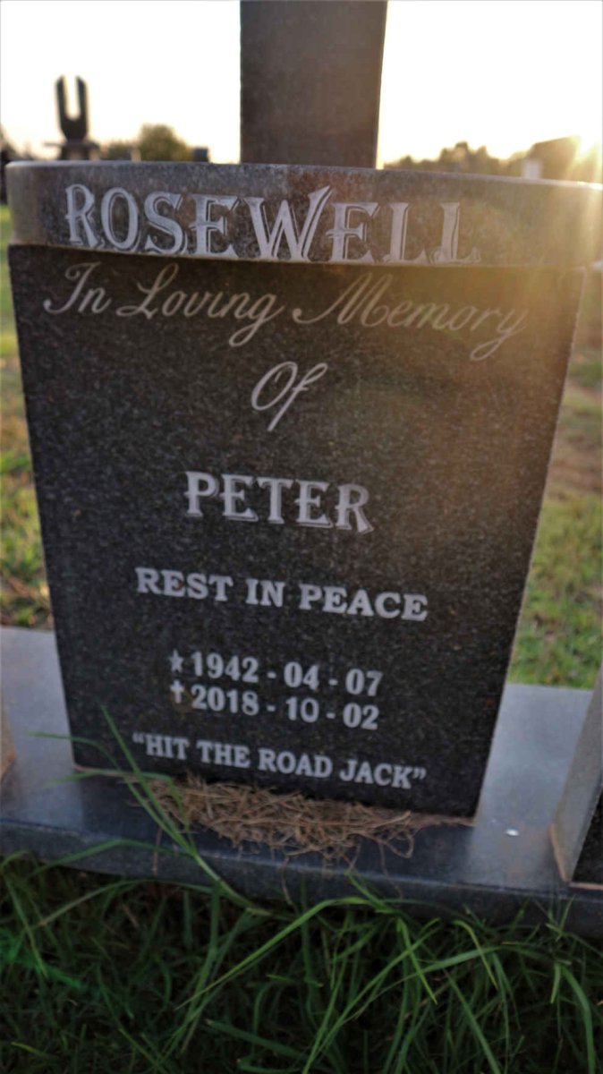 ROSEWELL Peter 1942-2018