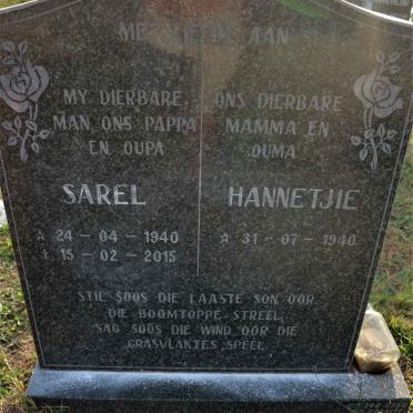 SMIT Sarel 1940-2015 &amp; Hannetjie 1940-