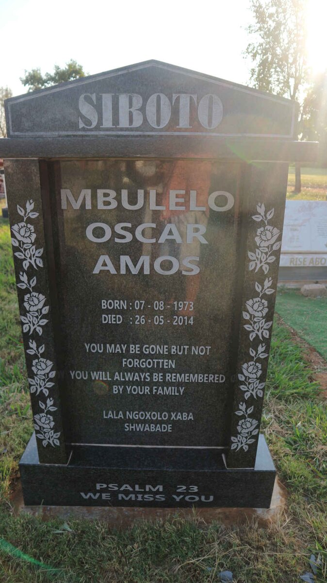 SIBOTO Mbulelo Oscar Amos 1973-2014