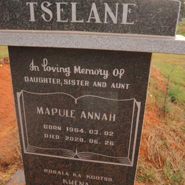 TSELANE Mapule Annah 1964-2020