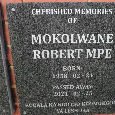 MOKOLWANE Robert Mpe 1958-2021