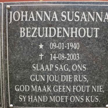 BEZUIDENHOUT Johanna Susanna 1940-2003