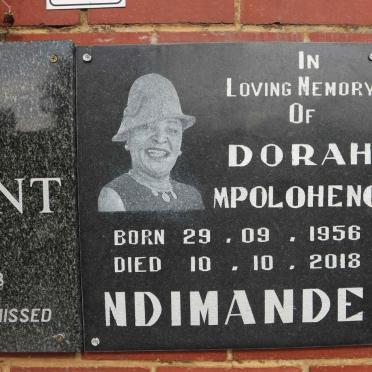NDIMANDE Dorah Mpoloheng 1956-2018