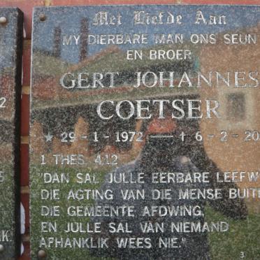 COETSER Gert Johannes 1972-2002