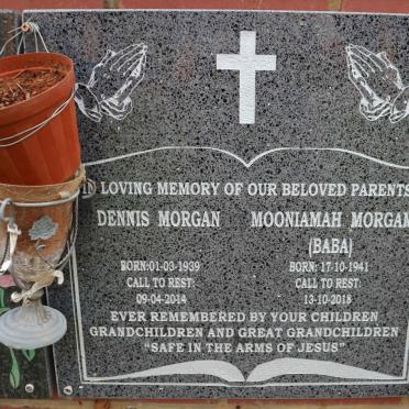MORGAN Dennis 1939-2014 &amp; Mooniamah 1941-2018