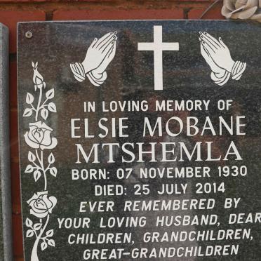 MTSHEMLA Elsie Mobane 1930-2014