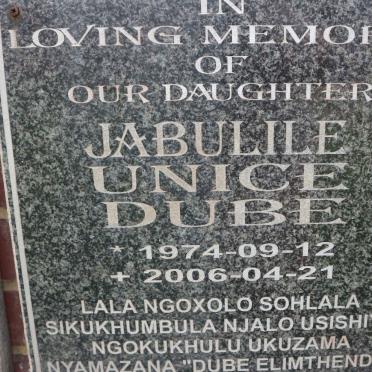 DUBE Jabulile Unice 1974-2006